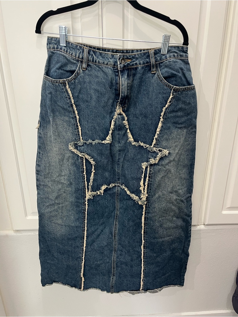 Hot Topic Social Collision Distressed Denim Skirt - Medium